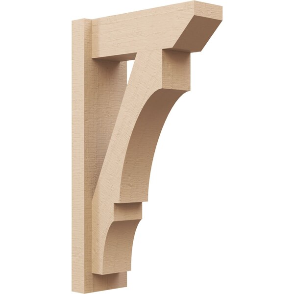 Ekena Millwork 6-in W x 16-in D x 28-in H Balboa Slat Rough Cedar Woodgrain TimberThane Outlooker, Primed Tan OUTUR060X16X28BOA24RCPR - main